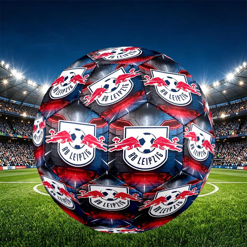 RB Leipzig Print Size 5 Soccer Ball, PU Wear Resistant Football for Match Training and Daily Practice, Birthday Gift for Soccer Fans