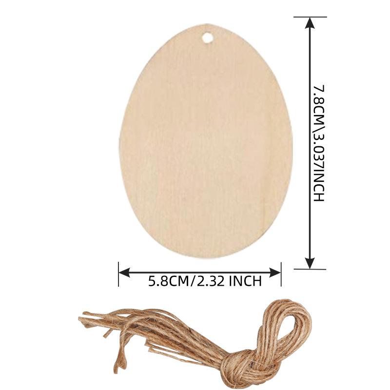 10 шт. Деревянные подвески в виде кроликов, Подвесное украшение в виде пасхального яйца для украшения дома на вечеринку в честь счастливой Пасхи, Материал для детского DIY-рисования, Подарки