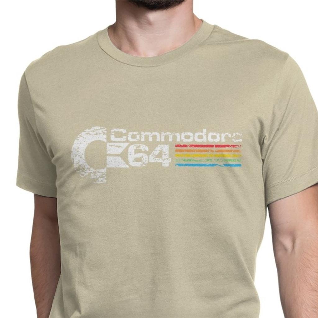Retro Commodore 64 Tops T Shirt New Pure Cotton Tees Camisas C64 Amiga Computer Geek Nerd 3D Tshirts O Neck Tops  Tees