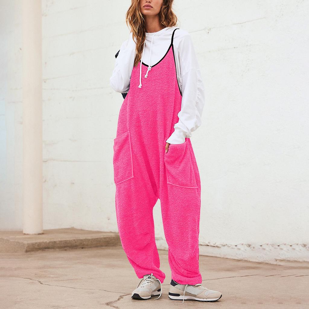 Женские флисовые комбинезоны, цельные комбинезоны, регулируемые лямки для чулок, теплые зимние пушистые лыжные брюки