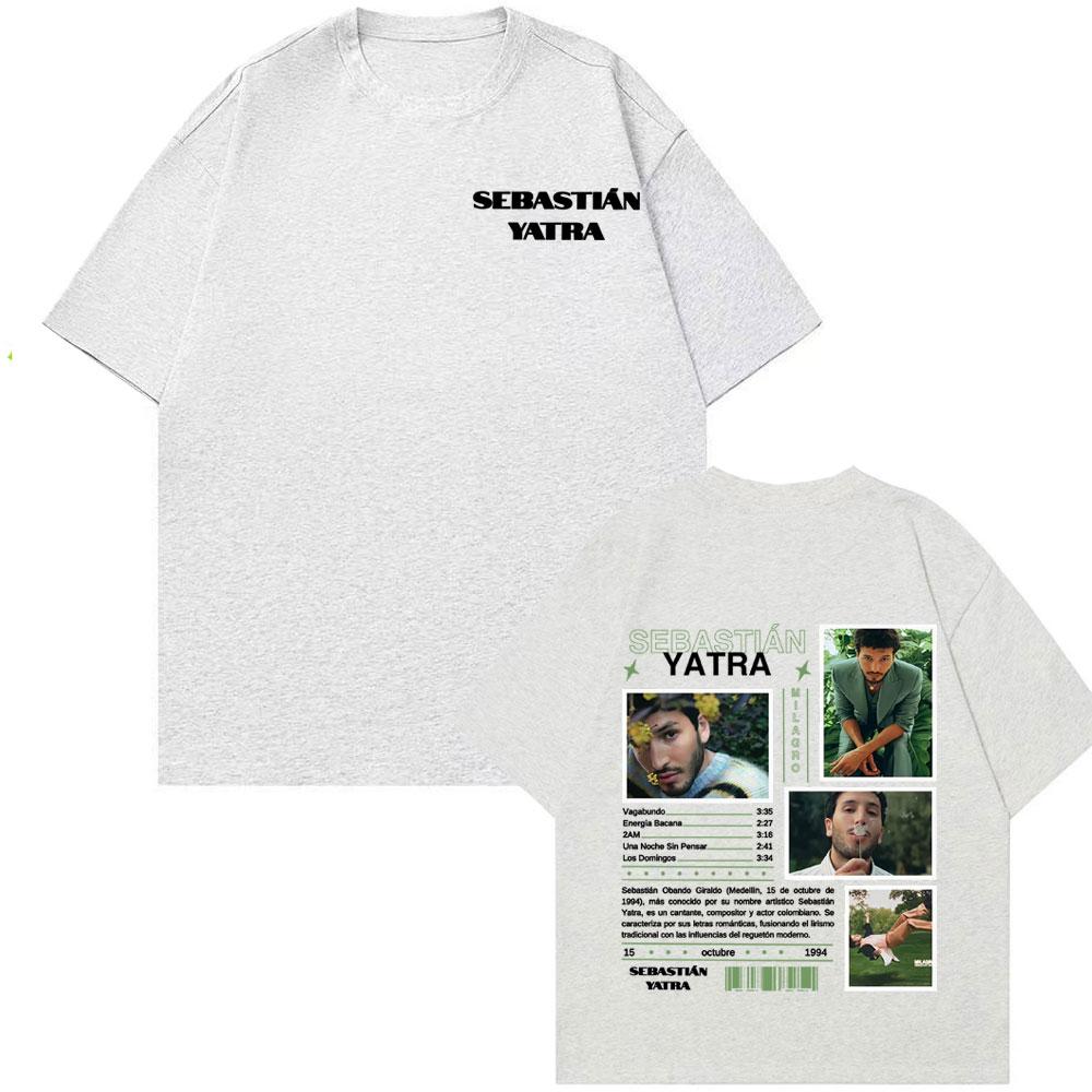 Singer SEBASTIAN YATRA Milagro 2025 Merch T Shirts Unisex Women Hip Hop Aesthetic Short Sleeve T Shirt Oversized Tshirt Streetwear