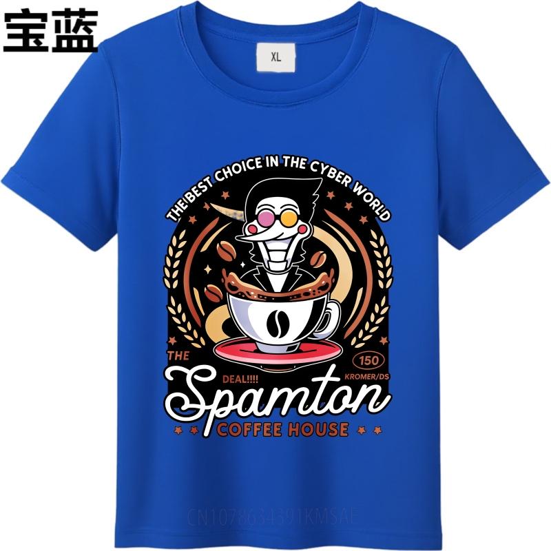 Stylish For Her Summer Tshirt Cyber Coffee Robot Cup Design Logo Short Sleeve Solid Color Oneck For Her Tee Shirt Man Tee Shirt