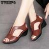 Sandals Women Summer Roman Style Sandals Fish Mouth Zipper Breathable Wedge Sandals Luxury Sandals Women Designers