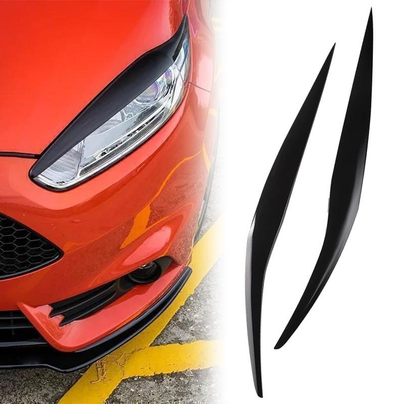 1 Pair Car Front Headlight Lamp Eyebrow Head Light Cover Eyelid Trim for Ford Fiesta MK7 MK7.5 2013-2017