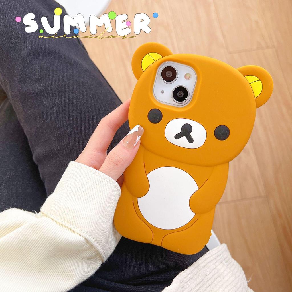 Rilakkuma 3D Силиконовый Чехол Полной Покрываемости для iPhone 11/12/13/14/15/Pro/Max