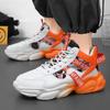 Men's Plus Size Lightweight and Fashionable Color Blocked Thick Soled High Top Sports and Leisure Shoes Running Shoes