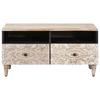 White Mango Solid Wood Coffee Table with Drawers 80 x 54 x 40 cm
