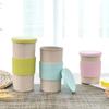 Camping Outdoor Eco-friendly Portable Wheat Straw with Lid Drinkware Tumbler Cup Tea Cup Coffee Mug
