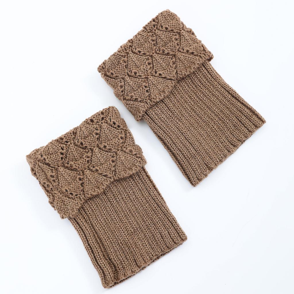 Вязаные короткие гетры с каймой, корейская версия, зимние женские чехлы для обуви, чехлы для ног, новые отворачивающиеся ажурные носки, гетры