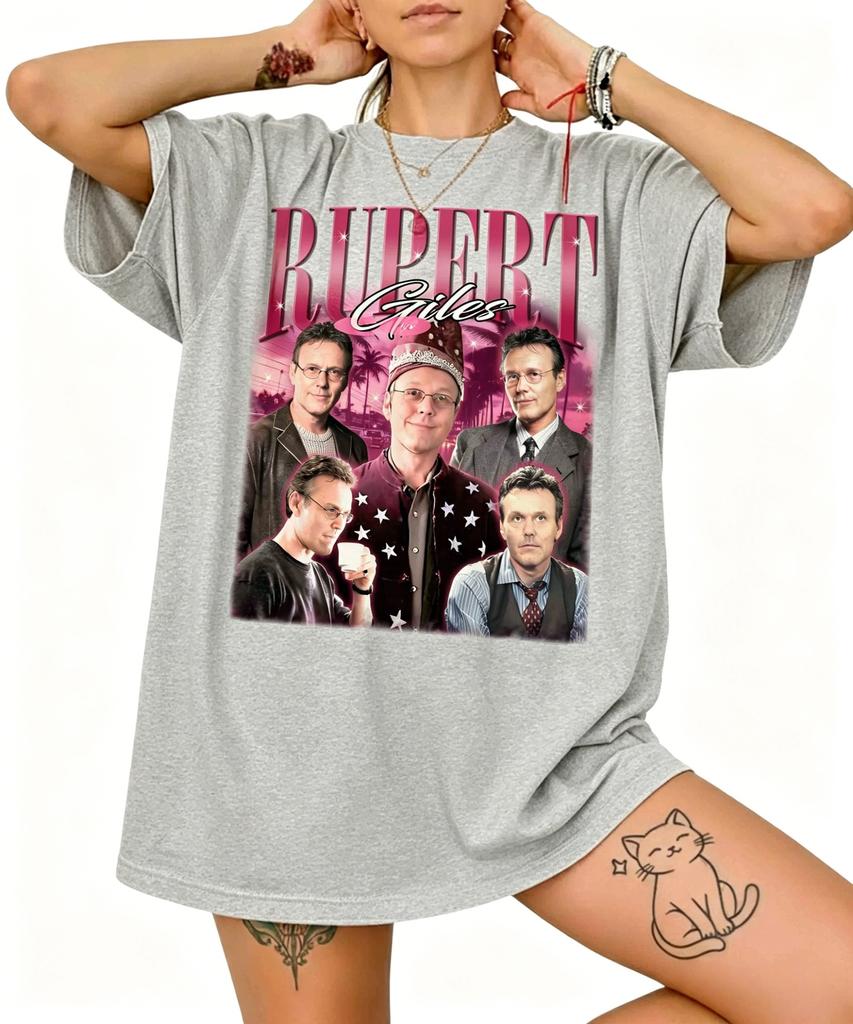 Rupert Giles Buffy The Vampire Slayer Retro Tshirt 2026 Summer Mens Womens Extra Large Sportswear Retro Cotton Y2k Style
