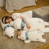 60/80/100CM Soft Lying Polar Bear Plushie Pillow Lovely White Cushion Stuffed Dolls Sleeping Toy for Girls Gifts