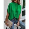 Summer Lace-Up Leopard Print Batwing Short Sleeve Blouse Elegant Loose Casual Stand  Collar Shirt Fashion Chic Tops Women 25320