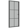 VidaXL Porte intérieure 93x201,5 cm Noir Verre mat et aluminium 350558