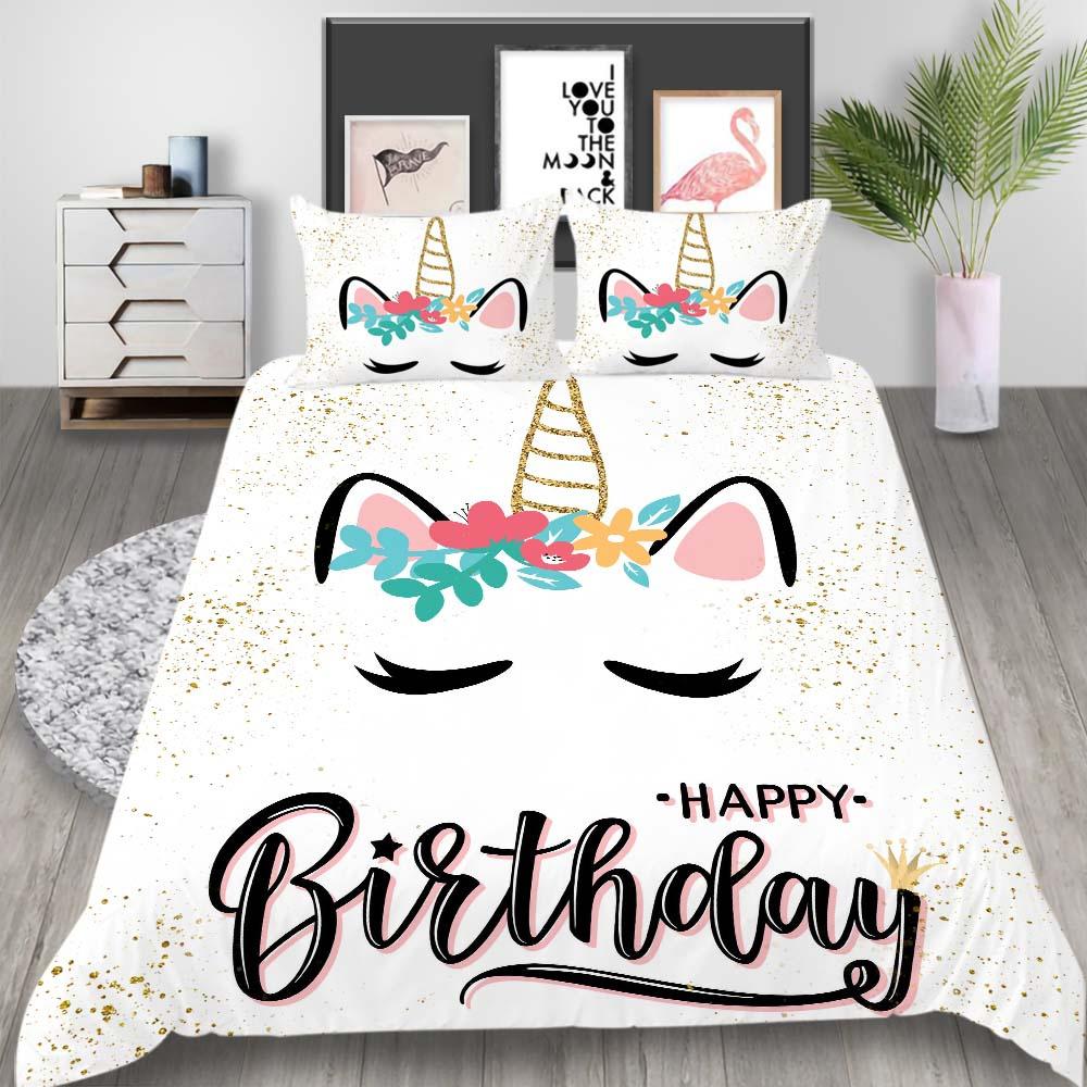 2023 Новый стиль, комплект постельного белья с узором единорога, мягкий домашний текстиль, постельное белье, костюм с наволочкой, пододеяльники для мальчиков и мужчин, одеяла для девочек, костюм