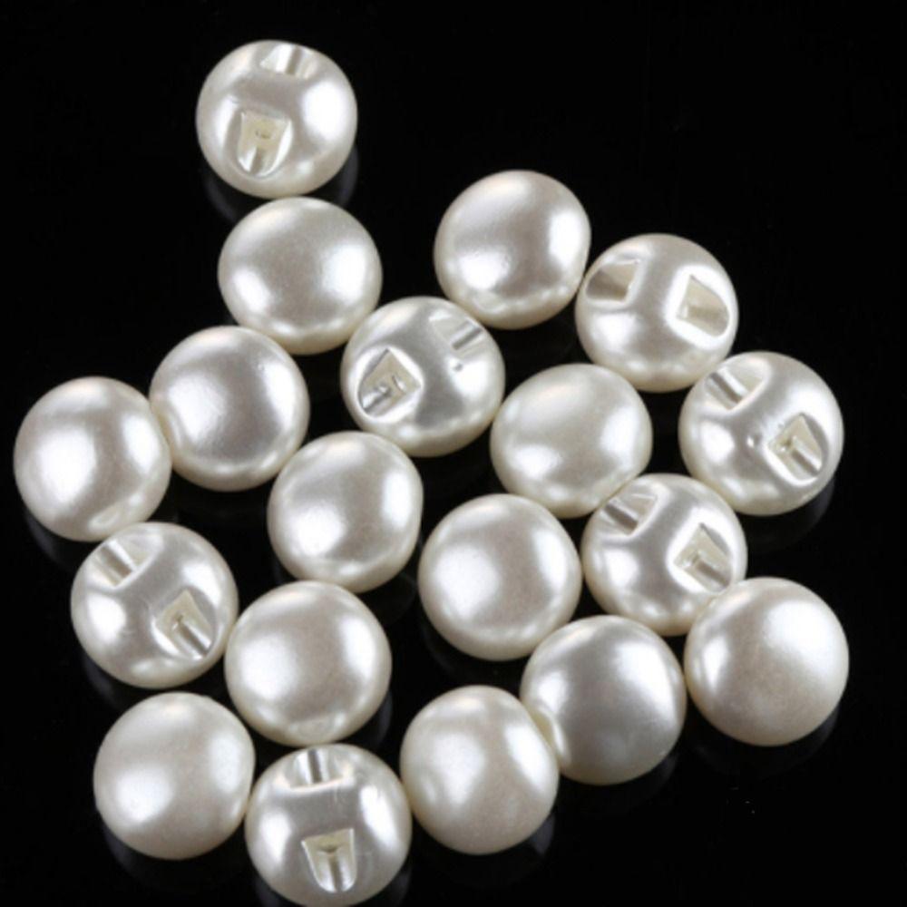 50pcs Creamy-white Pearl Button Multi Size Venetian Pearl Button Clothes Button  Scrapbooking
