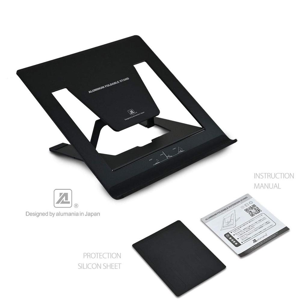 Подставка для ноутбука alumania Изготовлена в соответствии с металлическим корпусом вашего ноутбука, обеспечивает регулировку угла наклона и компактное хранение [СКЛАДНАЯ ПОДСТАВКА] (ЧЕРНЫЙ)