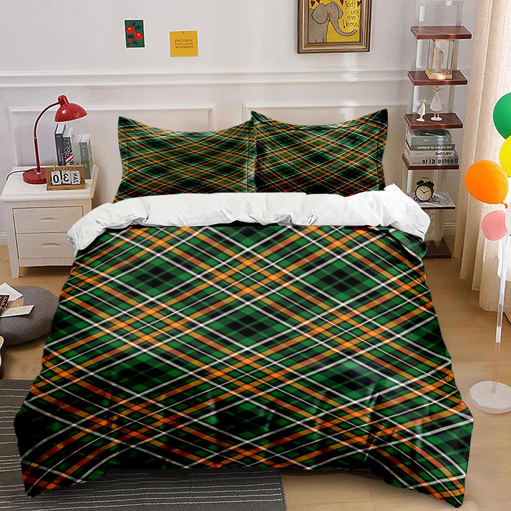 Diagonal orange plaid pattern. Bedding sets Duvet cover sets Duvet covers Pillowcases(1 * Duvet Cover 2 * Pillowcases without duvet insert)