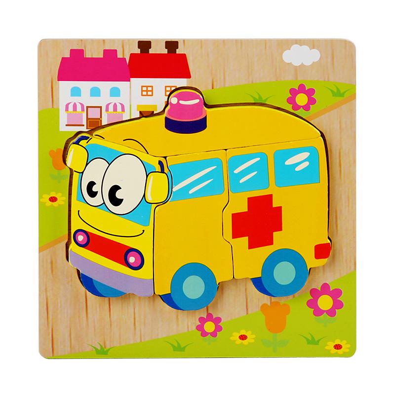 Children's 3D Wooden Animal Puzzle Board - Educational Toy for Early Learning