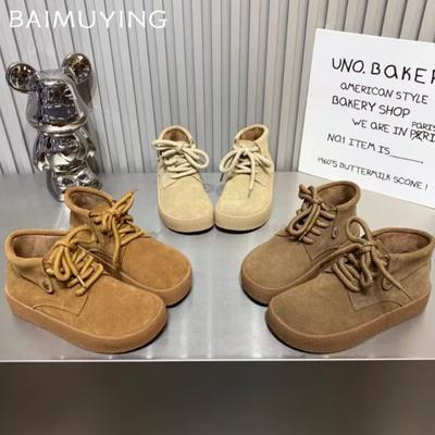 Женские зимние ботильоны на платформе, замшевые балетки, кроссовки на шнуровке, дизайнерская спортивная обувь, тренд 2024, зима, новая обувь для ходьбы, ботинки для женщин