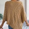 Women's Cable Knit Cape Sweater Oversized Open Front Poncho Coat Casual Solid Color