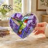 Colorful Window Hanging Art Acrylic Puzzle Suncatcher, Pendant, Heart Shape Stained Glass Sunlight Catching Pendant Style Sun Catcher Decoration,