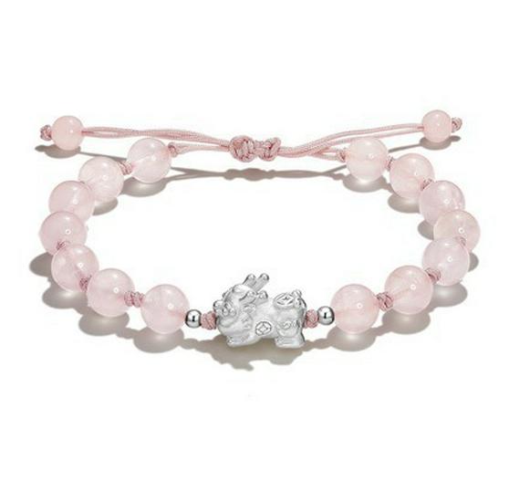 Парные браслеты из стерлингового серебра Пиксю: Мужские и женские бисерные жетоны любви - Идеально для Рождества