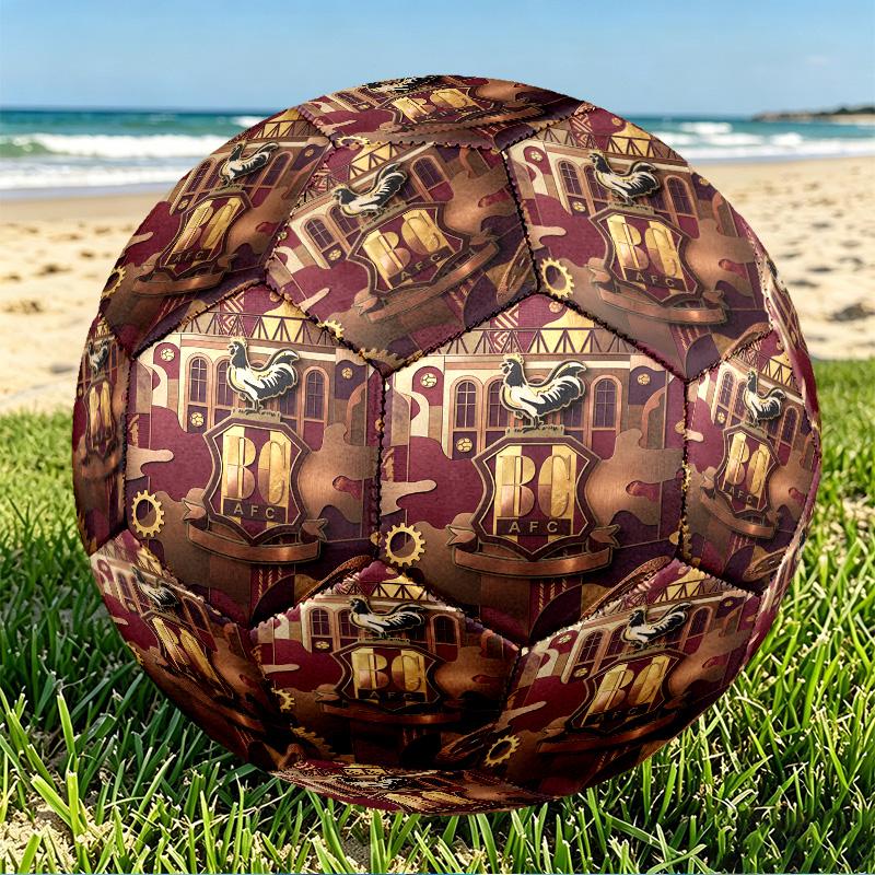 Футбольный мяч Bradford City AFC, размер 5. Износостойкий мяч из ПУ для матчевых тренировок и ежедневной практики. Подарок на день рождения для любителей футбола