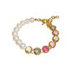 Luxury Rainbow Zircon Bracelet Beaded Women Jewelry Delicate Pearl Rhinestone Necklace  Lady