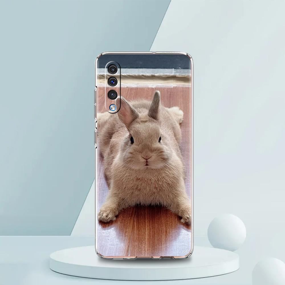 Cute White Baby Rabbits Phone Case For Samsung A16 A14 A12 A22 A32 5G A34 A42 A52 A54 A50 A70 A72 A30 A40 A20E A02S A04S A06