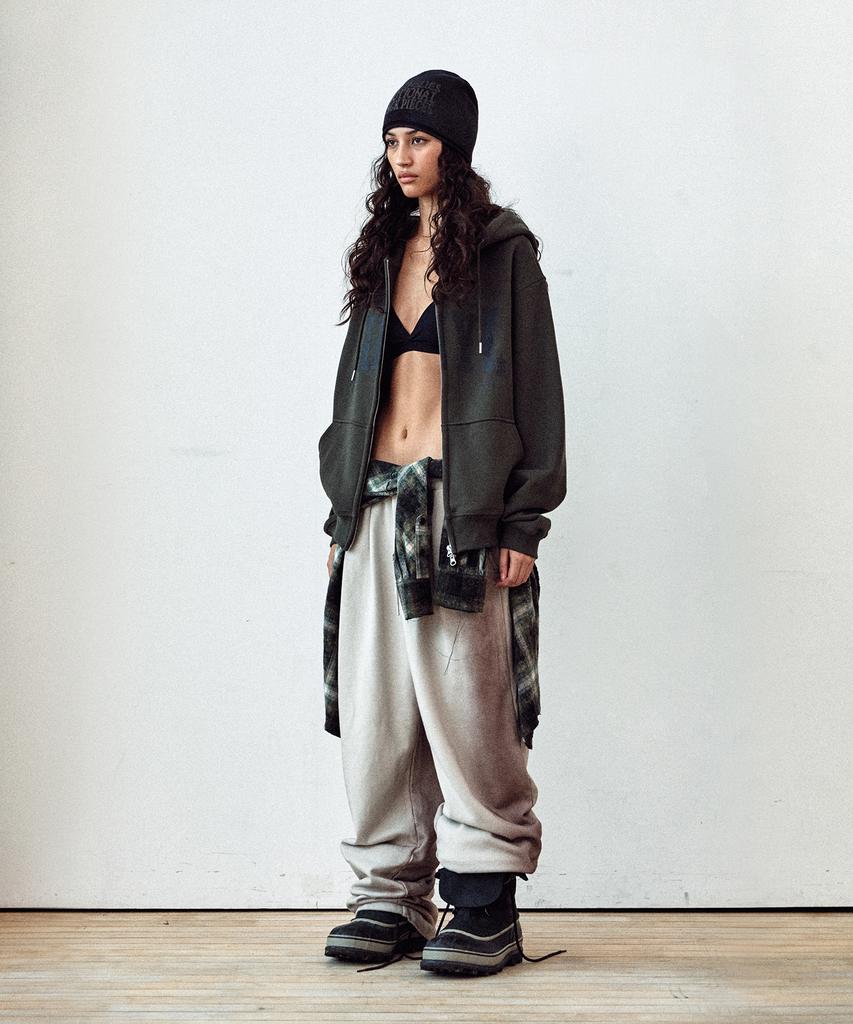 Худи на молнии Thevinylhouse Graphic Khaki