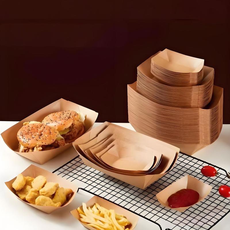 Kraft Paper Disposable Food Boat Tray
