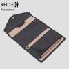 Держатель паспорта Xiangyin RFID: Кожаный дорожный кошелек тройного сложения с отделениями для удостоверения личности и карт