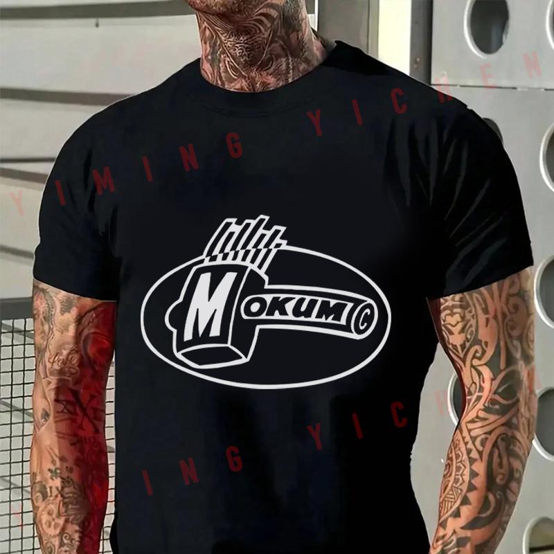 MOKUM RECORDS Plain Customizeds T-Shirt Motorrad Fans Cotton Men Short Sleeve O-Neck Tees
