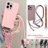 Crossbody Lanyard Rope Strap Acrylic Chain Silicone Case For iPhone 16 15 14 13 12 11 Pro X XR Max 7P 8P Samsung S24 23 S22 S21 Ultra Plus A54 A14 A53