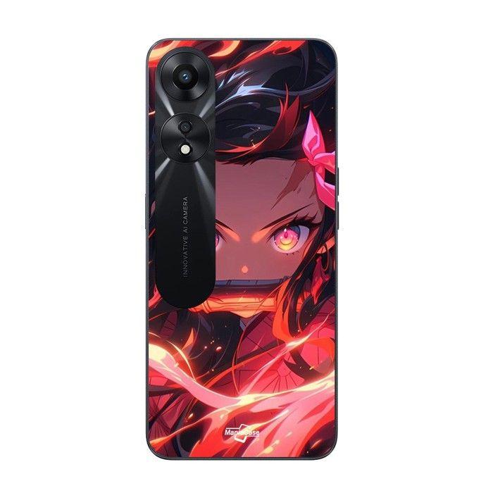 Coque de téléphone - MANIACASE - Oppo A78 5G - Silicone TPU - Style manga anime - Noir