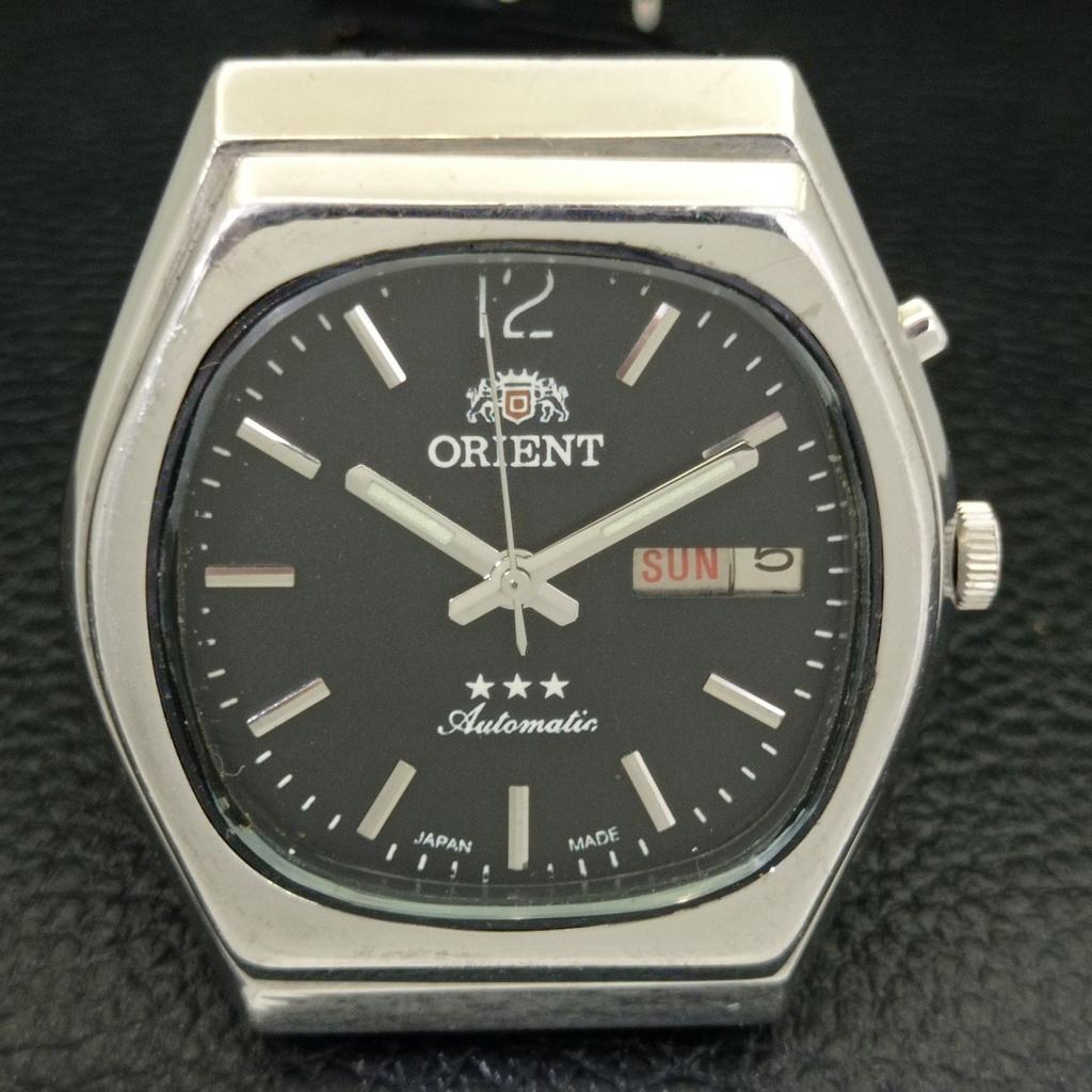 Б/У ORIENT AUTOMATIC JAPAN 46943 МУЖСКИЕ ЧАСЫ DAY&DATE ЧЕРНОГО ЦИФЕРБЛАТА A432322-2 R111-a432322