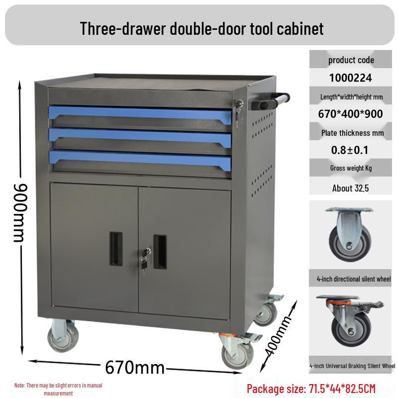 Mobile Heavy-Duty Tool Cabinet with Drawers for Auto Repair and Workshop Use