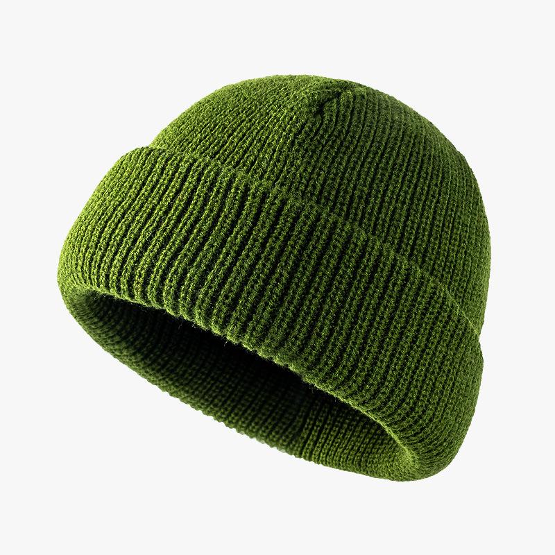 Winter Acrylic Warm Bean Hat Cute and Versatile Light Plate Wool Cold Proof Flip Knit Hat
