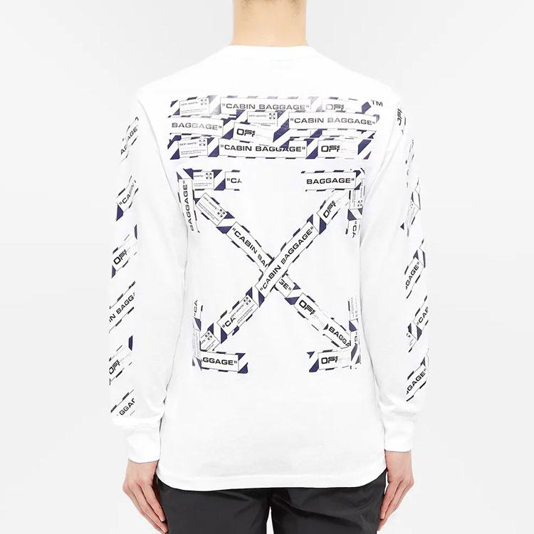 OFF WHITE Серия «Динозавры» Футболки Мужские Белые С круглым вырезом Умеренный Прямой крой OMAB001S201850030188