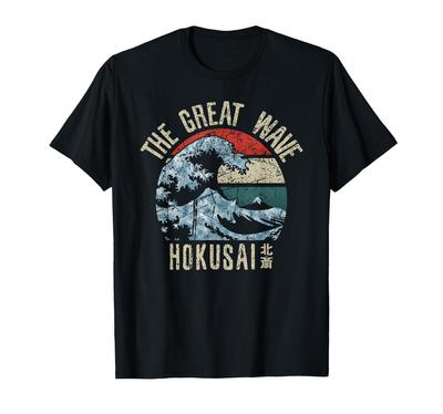 Футболка Great Wave Japan Kanagawa Hokusai Kanji Anime Manga Otaku