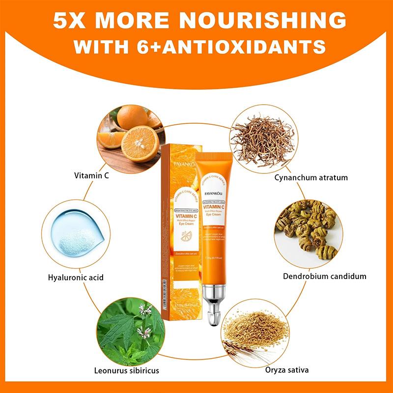 Крем под глазами с витамином С, удаляющий темные круги под глазами, против морщин, исчезновение тонких линий, мешков под глазами, сыворотка, подтягивающая, укрепляющая, антивозрастная, средства по уходу за кожей вокруг глаз