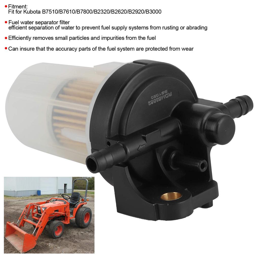 Fuel Filter Assembly, Qiilu Fuel Filter 6A320-58862 Fuel Filter/Water Separator Set Replacement for Kubota B7510/B7610/B7800/B2320/B2620/B2920/B3