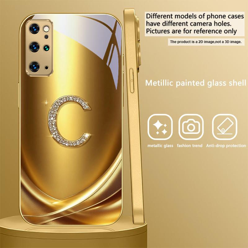 Золотое кольцо с лавровым листом Для Samsung Galaxy S26 S20 FE S21 S22 S23 Plus S24 Ultra S25Ultra S21+ S22Plus Золотой стеклянный чехол для телефона