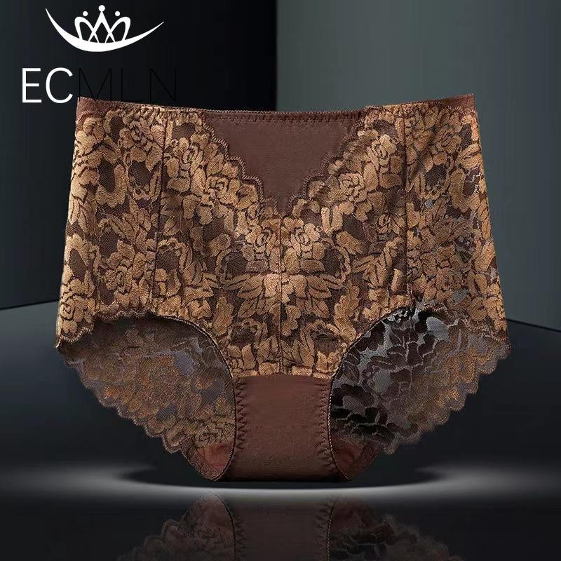 Women Lace Panties Mid-Waist Hollow Hip-Lifting Comfortable Briefs Embroidery Cotton Crotch Underwear