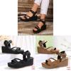 Romana Summer Woven Platform Sandals For Women With Pu Material And Buckle Strap