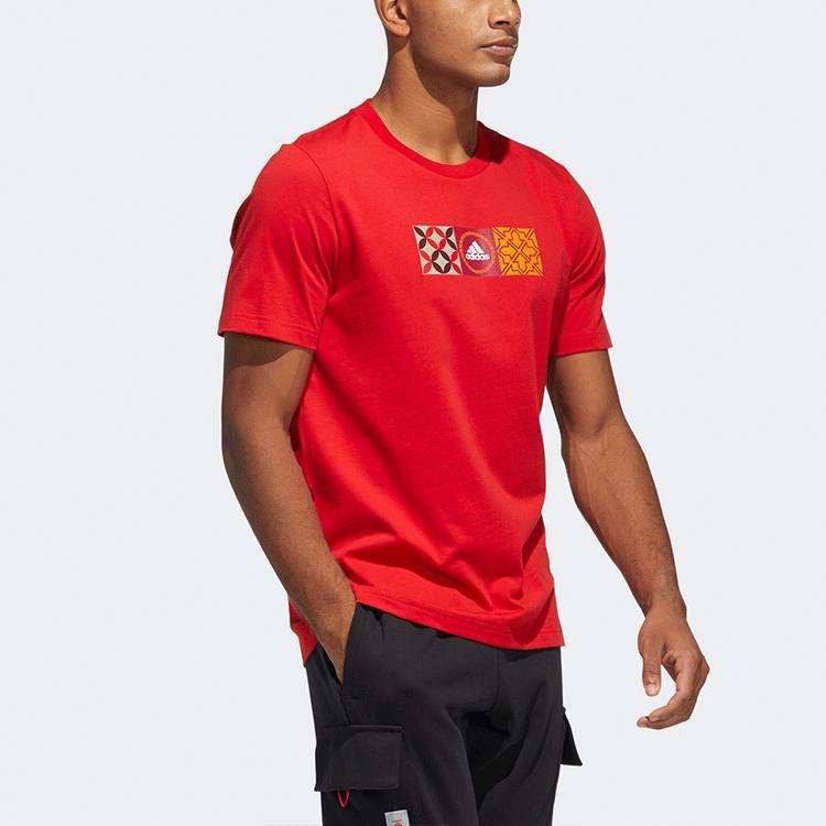 adidas Футболка Cny Gfx Year Of The Tiger Limited Edition с логотипом и принтом, спортивная футболка с круглым вырезом и короткими рукавами, мужские топы, красный цвет HI3292