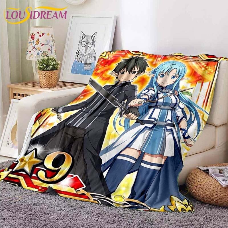 Одеяло Asuna Sword Art Online, одеяло для дивана-кровати, супер мягкое теплое одеяло, флисовое одеяло