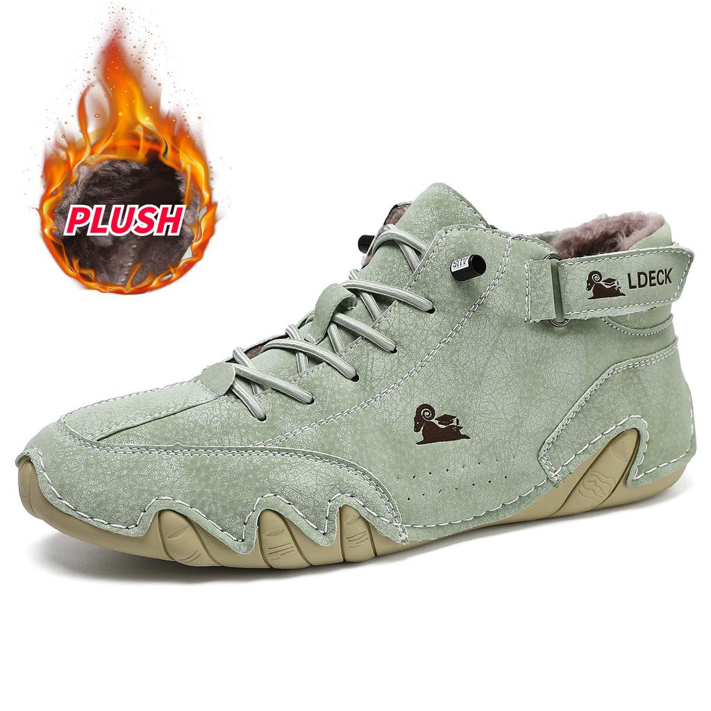 Зимние бархатные ботинки Мартина большого размера, мужские термохлопковые ботинки с высоким верхом, мужская спортивная и повседневная обувь