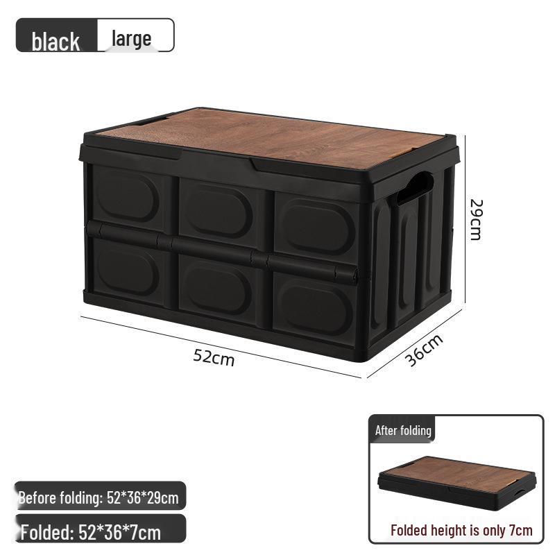 Портативная складная корзина для пикника с деревянной крышкой