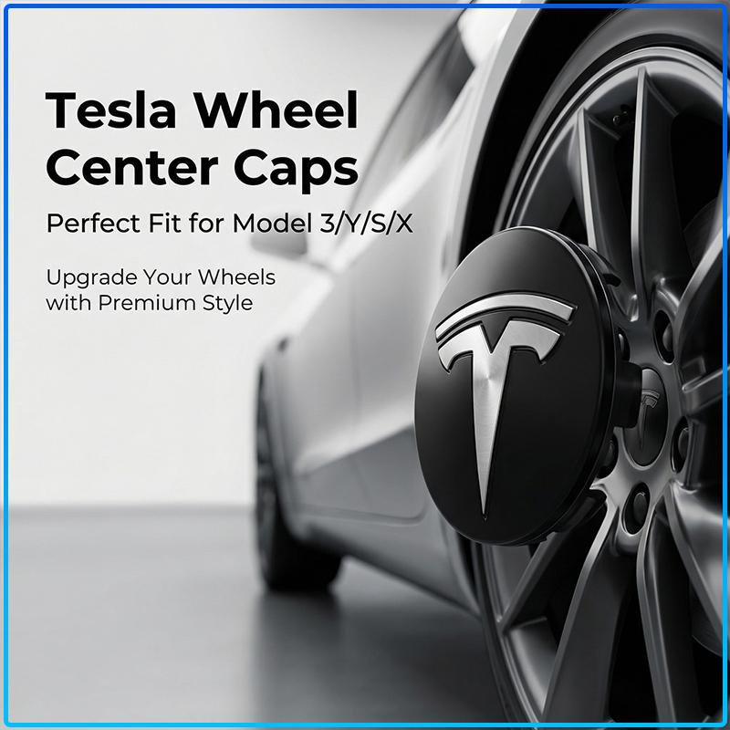 4Pcs 60mm Car Wheel Center Hub Caps Badge Accessories For Tesla Model 3 Model S Model X Model Y Roadster Performance Decor
